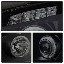 Spyder Signature Pontiac Grand Prix 04-08 Replaceable LEDs Halo LED Projector Headlights High H1/Low H1 Included Black Smoke