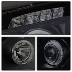 Spyder Signature Pontiac Grand Prix 04-08 Replaceable LEDs Halo LED Projector Headlights High H1/Low H1 Included Black Smoke