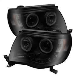 Spyder Signature Toyota Tacoma 05-11 Replaceable LEDs Halo LED Projector Headlights High H1/Low H1 Included Black Smoke