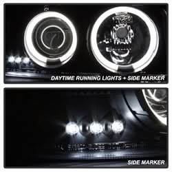 Spyder Signature GMC Sierra 1500/Sierra 1500 HD/Sierra 2500/Sierra 2500 HD/Sierra 3500/Yukon/Yukon XL 1500 99-07 Replaceable LEDs CCFL Halo LED Projector Headlights High 9005 Not Included Low 9006 Included