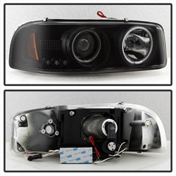 Spyder Signature GMC Sierra 1500/Sierra 1500 HD/Sierra 2500/Sierra 2500 HD/Sierra 3500/Yukon/Yukon XL 1500 99-07 Replaceable LEDs CCFL Halo LED Projector Headlights High 9005 Not Included Low 9006 Included