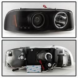 Spyder Signature GMC Sierra 1500/Sierra 1500 HD/Sierra 2500/Sierra 2500 HD/Sierra 3500/Yukon/Yukon XL 1500 99-07 Replaceable LEDs CCFL Halo LED Projector Headlights High 9005 Not Included Low 9006 Included