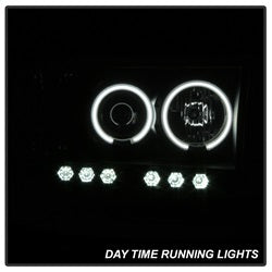 Spyder Signature Dodge Ram 1500/Ram 2500/Ram 3500 02-05 Replaceable LEDs CCFL Halo LED Projector Headlights High H1/Low H1 Included Black Smoke