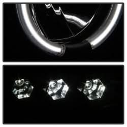 Spyder Signature Dodge Ram 1500/Ram 2500/Ram 3500 02-05 Replaceable LEDs CCFL Halo LED Projector Headlights High H1/Low H1 Included Black Smoke