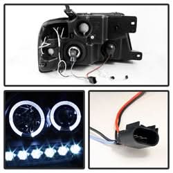 Spyder Signature Ford F-150 04-08 Version 2 CCFL Halo LED Projector Headlights Replaceable LEDs High H1 And Low 9006 Included