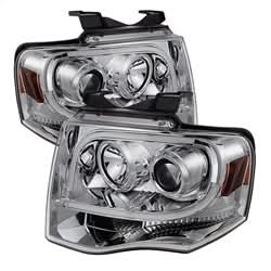 Spyder Ford Expedition 07-13 Projector Headlights - Light Tube DRL - Chrome