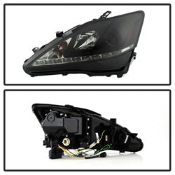 Spyder Signature Lexus IS250/IS350 06-10 Black Smoke DRL Projector Headlights