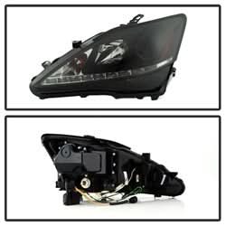 Spyder Signature Lexus IS250/IS350 06-10 Black Smoke DRL Projector Headlights