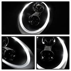 Spyder Signature Porsche 911 05-09 Halogen Model Only DRL LED Projector Headlights Not Compatible With Xenon/HID Model Black