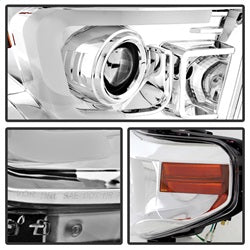 Spyder Signature Toyota Tundra 14-18 Light Bar DRL Projector Headlights Chrome