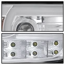 Spyder Signature GMC Sierra 1500/Sierra 2500 HD/Sierra 3500 HD 14-15 Light Bar DRL Projector Headlights Compatible On Models w/Factory LED Daytime Running Light Only Chrome