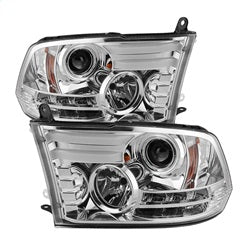 Spyder Signature Ram 1500/2500/3500 13-16 Light Bar DRL Projector Headlights Chrome Not Compatible On Models w/Factory Dual Lamp/Quad Lamp Headlights
