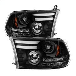 Spyder Signature Ram 1500/2500/3500 13-16 Light Bar DRL Projector Headlights Black Not Compatible On Models w/Factory Dual Lamp/Quad Lamp Headlights