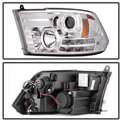 Spyder Signature Dodge Ram 1500/Ram 2500/Ram 3500/1500/2500/3500 09-10 Light Bar DRL Projector Headlights Chrome High 9005 Not Incl./Low H1 Incl.