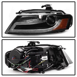 Spyder Signature Audi A4 09-12 Halogen Model Only DRL LED Projector Headlights Not Compatible With Xenon/HID Model Black