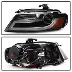 Spyder Signature Audi A4 09-12 Halogen Model Only DRL LED Projector Headlights Not Compatible With Xenon/HID Model Black