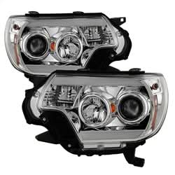 Spyder Signature Toyota Tacoma 12-15 Light Bar DRL DRL Projector Headlights Chrome