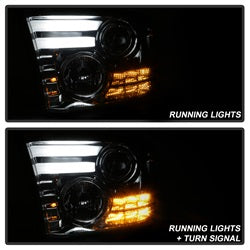 Spyder Signature Ram 1500/2500/3500 13-16 Light Bar DRL Projector Headlights Smoke Not Compatible On Models w/Factory Dual Lamp/Quad Lamp Headlights