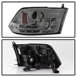 Spyder Signature Ram 1500/2500/3500 13-16 Light Bar DRL Projector Headlights Smoke Not Compatible On Models w/Factory Dual Lamp/Quad Lamp Headlights