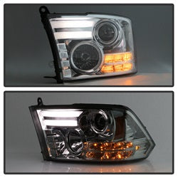 Spyder Signature Dodge Ram 1500/Ram 2500/Ram 3500/1500/2500/3500 09-10 Light Bar DRL Projector Headlights High 9005 Not Incl./Low H1 Incl. Smoke