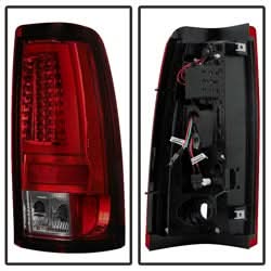 Spyder Chevrolet Silverado 1500/Silverado 1500 Classic/Silverado 1500 HD/Silverado 1500 HD Classic/Silverado 2500/Silverado 2500 HD/Silverado 2500 HD Classic 03-06 Version 2 LED Tail Lights Does Not Fit Stepside Red Smoke