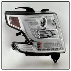 Spyder Signature Chevrolet Suburban 1500/Suburban 3500 HD/Tahoe 15-16 Chrome DRL LED Projector Headlights