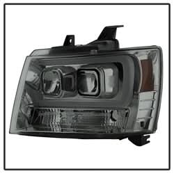 Spyder Signature Chevrolet Avalanche/Suburban 1500/Suburban 2500/Tahoe 07-13 Version 2 DRL LED Projector Headlights Smoke