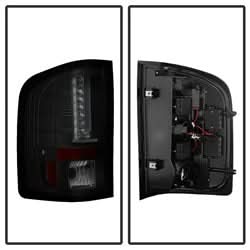 Spyder Chevrolet Silverado 1500/Silverado 1500 Classic/Silverado 1500 HD Classic/Silverado 2500 HD/Silverado 2500 HD Classic/Silverado 3500/Silverado 3500 Classic/Silverado 3500 HD 07-13 Version 2 LED Tail Lights Black Smoke