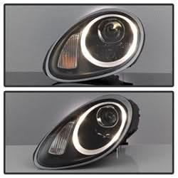 Spyder Signature Porsche Cayman 06-08 Halogen Model Only DRL Projector Headlights Not Compatible With Xenon/HID Model Black
