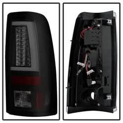 Spyder Chevrolet Silverado 1500/Silverado 1500 Classic/Silverado 1500 HD/Silverado 1500 HD Classic/Silverado 2500/Silverado 2500 HD/Silverado 2500 HD Classic 03-06 Version 2 LED Tail Lights Black Smoke
