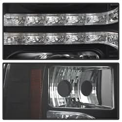 Spyder Signature Chevrolet Silverado 1500/Silverado 2500 HD/Silverado 3500 HD 07-13 Version 2 DRL LED Projector Headlights Black