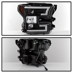 Spyder Signature Ford F-150 15-17 Black DRL LED Projector Headlights