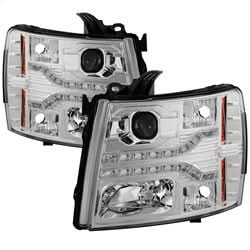 Spyder Signature Chevrolet Silverado 1500/Silverado 2500 HD/Silverado 3500 HD 07-13 Version 2 DRL LED Projector Headlights Chrome
