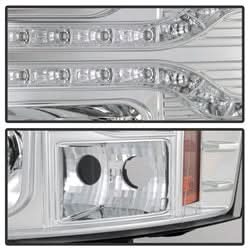 Spyder Signature Chevrolet Silverado 1500/Silverado 2500 HD/Silverado 3500 HD 07-13 Version 2 DRL LED Projector Headlights Chrome