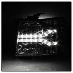 Spyder Signature Chevrolet Silverado 1500/Silverado 2500 HD/Silverado 3500 HD 07-13 Version 2 DRL LED Projector Headlights Chrome