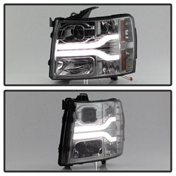 Spyder Signature Chevrolet Silverado 1500/Silverado 2500 HD/Silverado 3500 HD 07-13 Version 3 DRL LED Projector Headlights Smoke