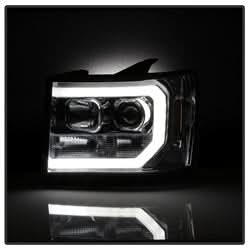 Spyder Signature GMC Sierra 1500/Sierra 2500 HD/Sierra 3500 HD 07-13 Version 2 Light Bar DRL LED Projector Headlights Chrome