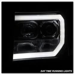 Spyder Signature GMC Sierra 1500/Sierra 2500 HD/Sierra 3500 HD 07-13 Version 2 Light Bar DRL LED Projector Headlights Smoke