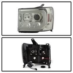 Spyder Signature GMC Sierra 1500/Sierra 2500 HD/Sierra 3500 HD 07-13 Version 2 Light Bar DRL LED Projector Headlights Smoke