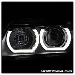 Spyder BMW E90 3-Series 06-08 4DR Version 2 Projector Headlights - HID model Non AFS Only - Light Bar DRL - Black