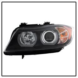 Spyder BMW E90 3-Series 06-08 4DR Version 2 Projector Headlights - HID model Non AFS Only - Light Bar DRL - Black