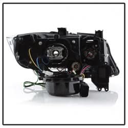 Spyder BMW E90 3-Series 06-08 4DR Version 2 Projector Headlights - HID model Non AFS Only - Light Bar DRL - Black