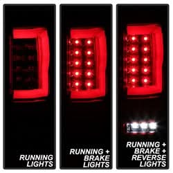 Spyder Ford F-150 04-08 Version 2 Light Bar LED Tail Lights Red Clear