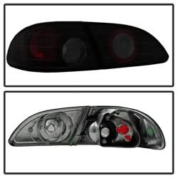 Spyder Toyota Corolla 98-02 Black Smoke Euro Style Tail Lights