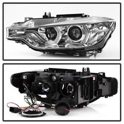Spyder Signature BMW 320i/320i xDrive/328d/328d xDrive/328i/328i xDrive/335i/335i xDrive 12-14 Chrome DRL LED Projector Headlights