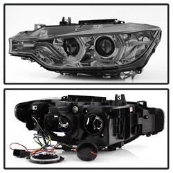 Spyder Signature BMW 320i/320i xDrive/328d/328d xDrive/328i/328i xDrive/335i/335i xDrive 12-14 Smoke DRL LED Projector Headlights