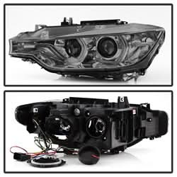 Spyder Signature BMW 320i/320i xDrive/328d/328d xDrive/328i/328i xDrive/335i/335i xDrive 12-14 Smoke DRL LED Projector Headlights