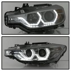 Spyder Signature BMW 320i/320i xDrive/328d/328d xDrive/328i/328i xDrive/335i/335i xDrive 12-14 Smoke DRL LED Projector Headlights