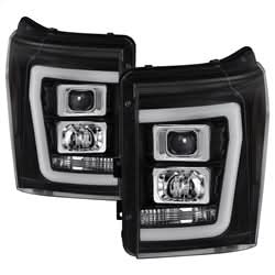 Spyder Signature Ford F-250 Super Duty/F-350 Super Duty/F-450 Super Duty 11-16 Light Bar DRL Projector Headlights Version 2 Black