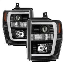 Spyder Signature Ford F-250 Super Duty/F-350 Super Duty/F-450 Super Duty 08-10 Light Bar DRL Projector Headlights Version 2 Black